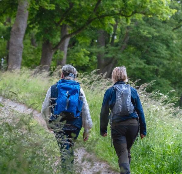 Two friends go for a walk on the ramparts at Nyborg Castle